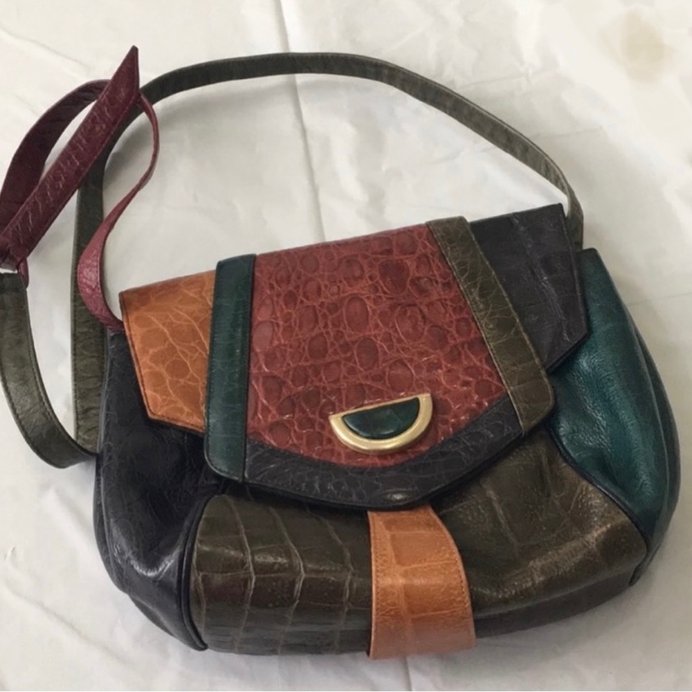 Sharif Vintage 80s Multicolor Leather Crossbody